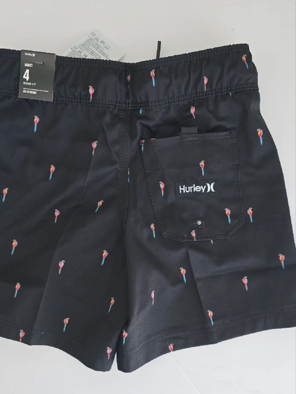 Hurley Black Swim Shorts with Pink and Blue Cone Print